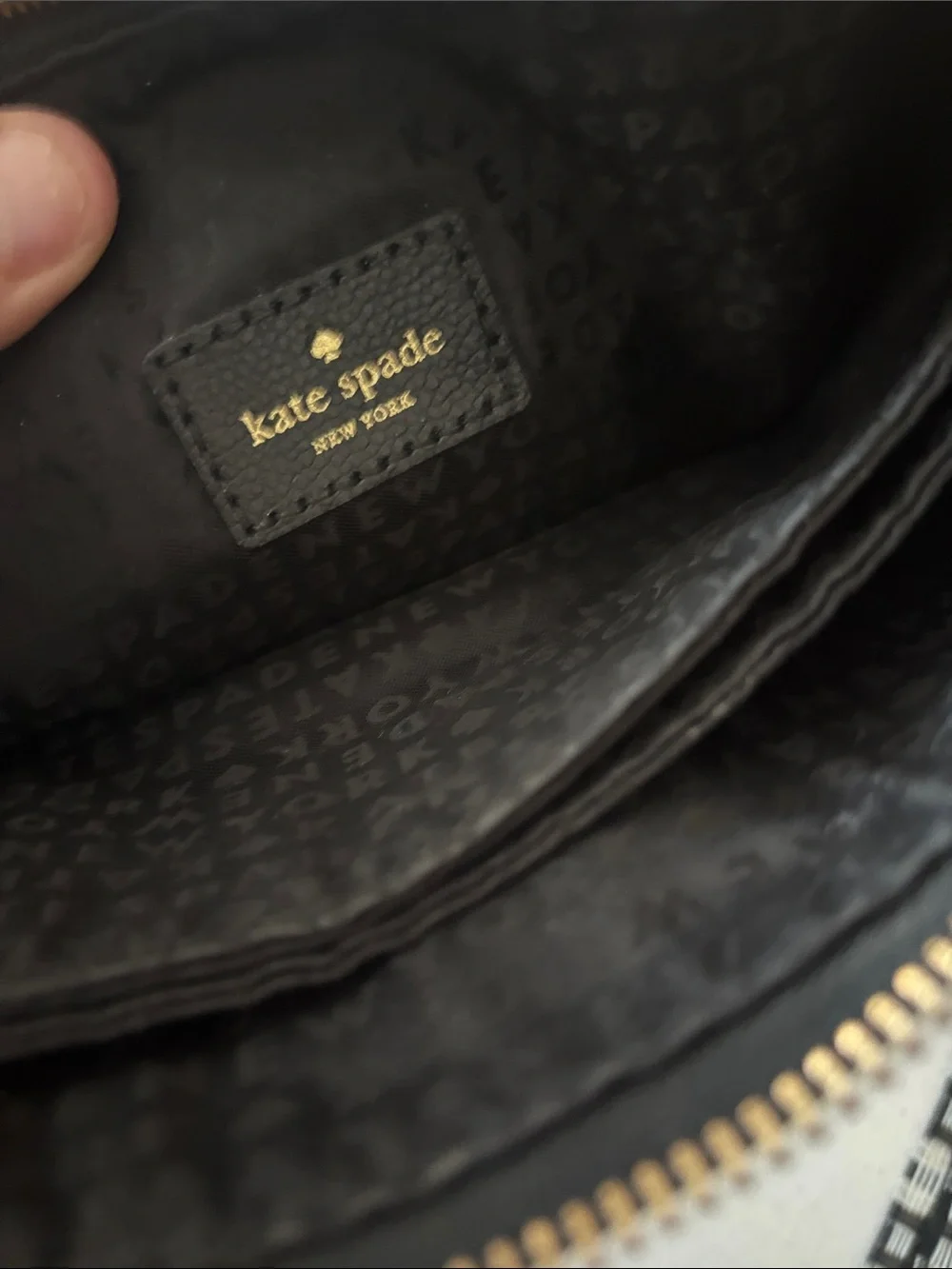 kate spade Black Velvet Wristlet with Gold Chain